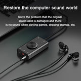 External USB Sound Card Stereo, Microphone Speaker Earphone Audio Jack Volume Adjustment Driver-Free Audio Converter