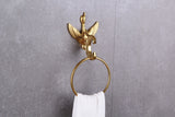 Free ship gold finish bathroom swan towel ring with Crystal New