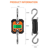 Mini Crane Scale 100kg/0.05g Heavy Duty Electronic Digital Hook Scale Double Accuracy Stainless Steel LCD Hanging Crane Scale