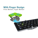 Three-fold Foldable Multi-system Universal Portable Wireless Keyboard Aluminum Alloy Foldable Mini Slim Keyboard For iOS/Android