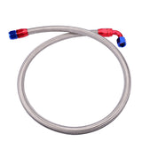 1Meter AN6 AN6 AN8 AN10 Stainless Steel Brained Oil Hose Line Hose Tube With 0Degree 90Degree Swivel Hose End Fitting Installed
