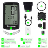 WEST BIKING USB Rechargeable Bicycle Computer Wireless Waterproof Backlight Cycling Odometer 5 Languages MTB Bike Speedometer