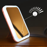 LED Makeup Mirror Illuminated Flexible Cosmetic Table Mirror with Adjustable Light Contact Screen Foldable Portable