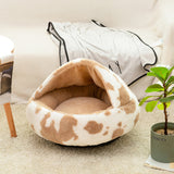 Ultra Soft Plush Cat Tent Cave Bed Pet Dog Beds Cushion Comfortable Nest Donut Cuddler Self Warming Sleeping Bed for Cats Puppy