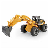 Huina 1530 1/18 RC Car 6ch Metal Excavator Remote Control Excavator Toy With Charging Battery RC Truck Toys Kids Christmas Gift