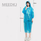1 pcs Men's Raincoat Thicken Waterproof Adult Transparent Camping Hooded Outdoor Portable Disposable PonchoFashion Ms.