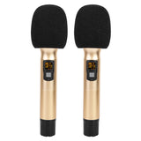 2Pcs Wireless Microphone 25 Channels Microphone Golden Metal Handheld Microphones With Mini Receiver Dropshipping New