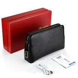 Men's Fingerprint Bags for men Leather Hand Bag Male Long Money Wallets Mobile Phone Pouch Men Messenger Bag Anti-Theft