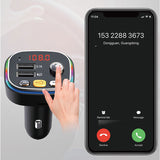 Wireless Radio Bluetooth FM Transmitter Audio Transmitter Music Player Hands Free Car Kit with Dual USB Charger TF Card Slot