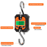 Mini Crane Scale 100kg/0.05g Heavy Duty Electronic Digital Hook Scale Double Accuracy Stainless Steel LCD Hanging Crane Scale