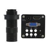 14MP 1080P HDMI VGA Video Microscope Camera + 130X 180x 300x Adjustable Zoom C Mount Lens + 56 LED Ring Light For PCB Soldering