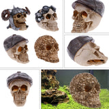 Resin Easter Island Head Bone Skull Statue Terrarium Reptile Hide Cave Aquarium Fish Tank Landscape Decor Ornament Accessories