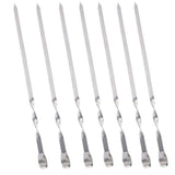10Pcs Stainless Steel Barbecue Needle Grilling Kebab Flat Skewers BBQ Needle Stick for Outdoor Camping Picnic Cooking Tools