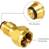 2Pcs Outdoor Propane Refill Brass Adapter LP Gas 1Lb Cylinder Tank Coupler Connector Gas Burner Brass Connect Attachment