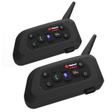 2Pcs V6 Bluetooth Walkie Talkie Helmet Headset Riders Communicator Interphone