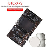 BTC Mining Motherboard X79 H61 5X PCI-E 8X LGA 2011 DDR3 Support 3060 3080 Graphics Card with E5 2620 CPU for BTC