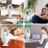 Bladeless Fan Portable Desk Fan 4000Mah USB Rechargeable Battery Operated Fan With Adjustable LED Night Light For Home