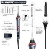 90W LED Handskit Digital Soldering Iron Kit 110V/220V Adjust Temperature Electrical Soldering Iron 4 Wire Core Welding Tools