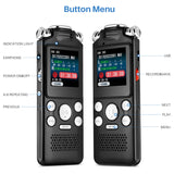 Digital Audio Voice Recorder Pen Mini Lossless Color Display Activated Sound Dictaphone MP3 Player Recording Noise Reduction