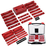 16Pc Inch / 9Pc Metric Setup Blocks Height Gauge Set, Precision Aluminum Setup Bars for Router and Table Saws Woodworking Set Up