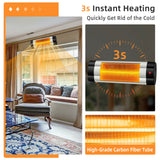 1500W Infrared Patio Heater Wall-Mounted Electric Heater with Remote Control  FP10081US-SL