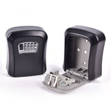 Key Lock Box Wall Mounted Aluminum Alloy Key Safe 4-digit Password Storage Box Weatherproof  Outdoor