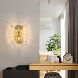 JMZM Modern Wall Lamp Round Bubble Glass Light Luxury Wall Lamp Villa Study Living Room Background Aisle Bedroom Bedside Sconces