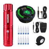 Complete Rotary Tattoo Machine Pen Set Tattoo Kit LCD Power Pedal Permanent Makeup Machine Assortment RU Fast Shipping