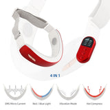 EMS Face Slimming Chin Lift Belt Machine Red&amp;Blue LED Photon Hot Compress Therapy V-Face Vibration Massager V-Line Up Tighten