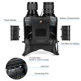 Night Vision Binoculars 4X Digital Zoom IR Night Vision Scope with 500m Full Dark Distance Camera Video Modes with 32GB TF Card