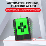 2-Lines Adjustable Laser Level 3-Degrees Self-Leveling/Alarm Cross Line Red/Green Beam Horizontal Vertical Calibrator Waterproof