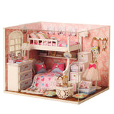 Wooden Miniature Doll House Furniture Children Adult Villa Model Building Kits for Children Gift 3D Wooden Craft Dollhouse Toy