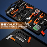 Household Tool Kit,SEYVUM 108-Piece,General Household Hand Tool Set with Hammer, Plier, Screwdriver ,with Carrying Tool Box