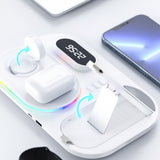 4 in 1 Fast Wireless Charger Clock Pad for iPhone 13 12 Wireless Charging Stand for Apple Watch 7 6 / Pro