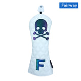 Golf Wood Cover Skull Gradient for Driver Fairway Hybrid Waterproof PU Leather Golf Club Cover Protector Golf Headcover