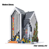 MOC 2734pcs City Streetview series The brickstive Modern Library Model Building Blocks Bricks Kids Toys Gifts Christmas gifts