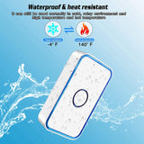 Wireless Doorbell,Waterproof Doorbell Chime Operating With 60 Melodies,5 Volume Levels &amp; LED Flash,2 Receiver US Plug