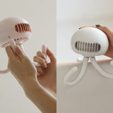 Mini Fan Portable Bladeless USB Rechargeable Silent Outdoor Stroller Fans Mobile Phone Bracket Jellyfish Shape Fans