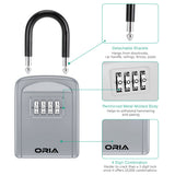 ORIA Outdoor Password Key Box Waterproof Key Safe Lock Box Key Code Box Key Storage Lock Box Wall Mounted Password Box
