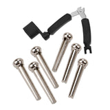 6x Acoustic Guitar Bridge String Nail Pins &amp; 1x 3 in 1 Guitar Peg String Winder + String Pin Puller + String Cutter