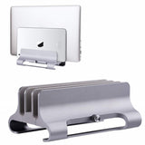Vertical Laptop Stand with 2 Slot Aluminum Desktop Notebook Holder 12mm-32mm Width Adjustable Dock for Macbook Air Pro