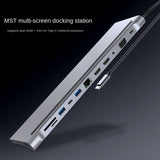 12 In 1 USB C Hub Type C Adapter USB C HUB Dual HDMI-Compatible 4K With Rj45 VGA Audio SD TF PD Port For  Pro