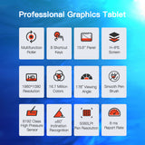 BOSTO BT-16HD Pro 15.6 Inch H-IPS LCD Graphics Drawing Tablet Display Digital Art Drawing Pad 8192 Battery-free Pen