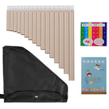 16 Pipe Pan Flute Panpipes C Key Pan Pipes for Beginners Students with Mouthpiece Carry Bag