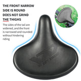 WEST BIKING Bike Saddle Comfortable Shock Absorption Wide Seats Cushion with Reflective Straps Mountain Road Bike Saddle