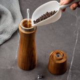 6Inch Wooden Pepper Grinder Set With Wood Holder Manual Salt And Pepper Mills Spice Shaker Grinder Kitchen BBQ Tool