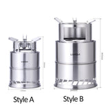 Outdoor Windproof Wood Burning Stove Portable Folding Stainless Steel Camping Stove Cooking Stove Equipment