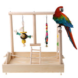 Bird Parrot Swing Climbing Ladder Desktop Stand Toy Wooden Playground Training Perch Platform Bird Cage Grinding Claws Chew Toys