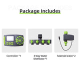 Aqualin Garden Automatic 4-zone Irrigation Watering Timer Controller System with 2 Solenoid Valve Irrigation Programmer