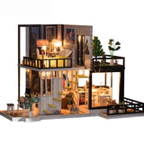 CUTEBEE DIY Dollhouse Kit Wooden Doll House Miniature House Furniture Kit Casa Music Led Toys for Children Birthday Gift A68B